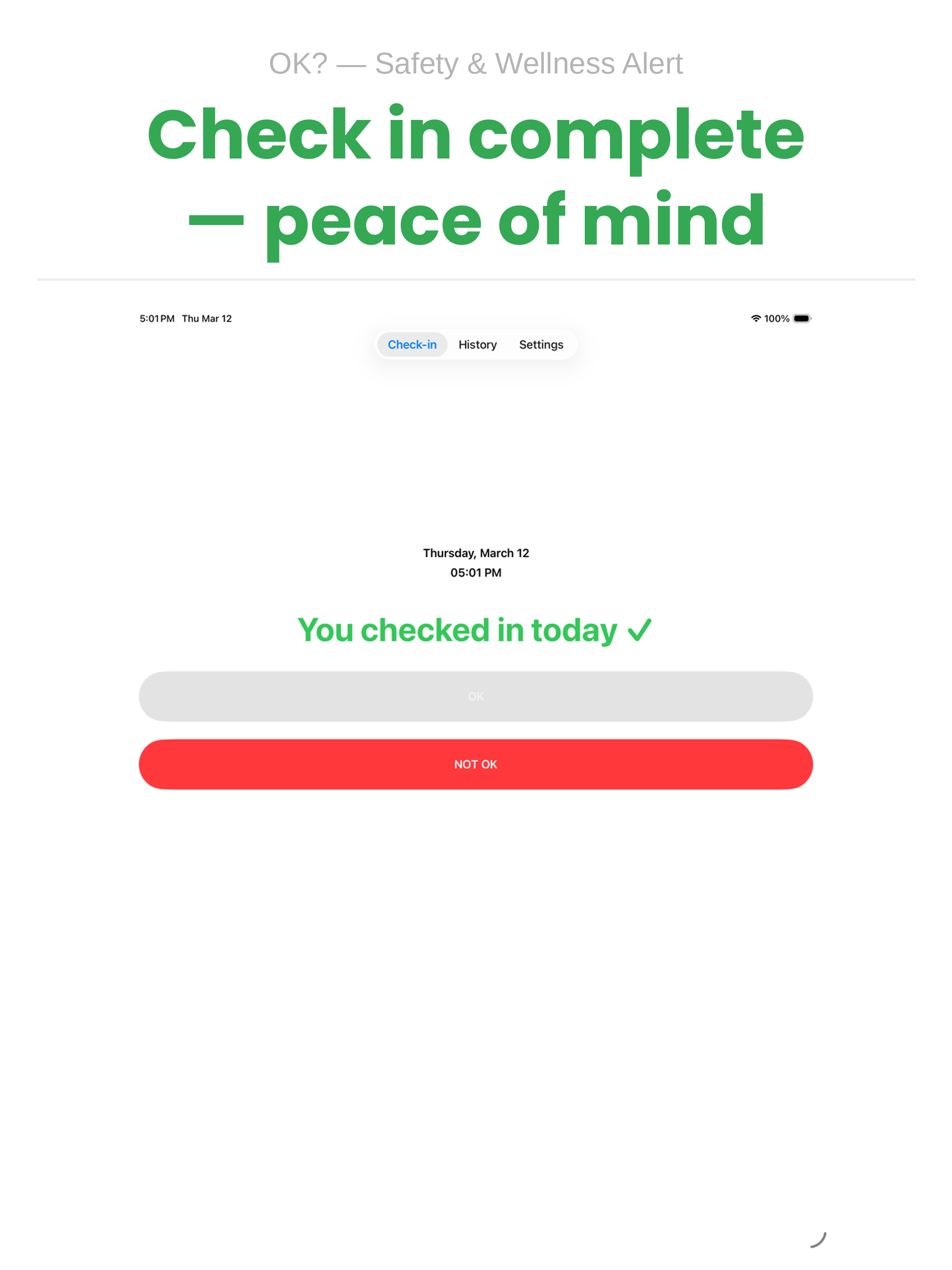 Check in complete — iPad