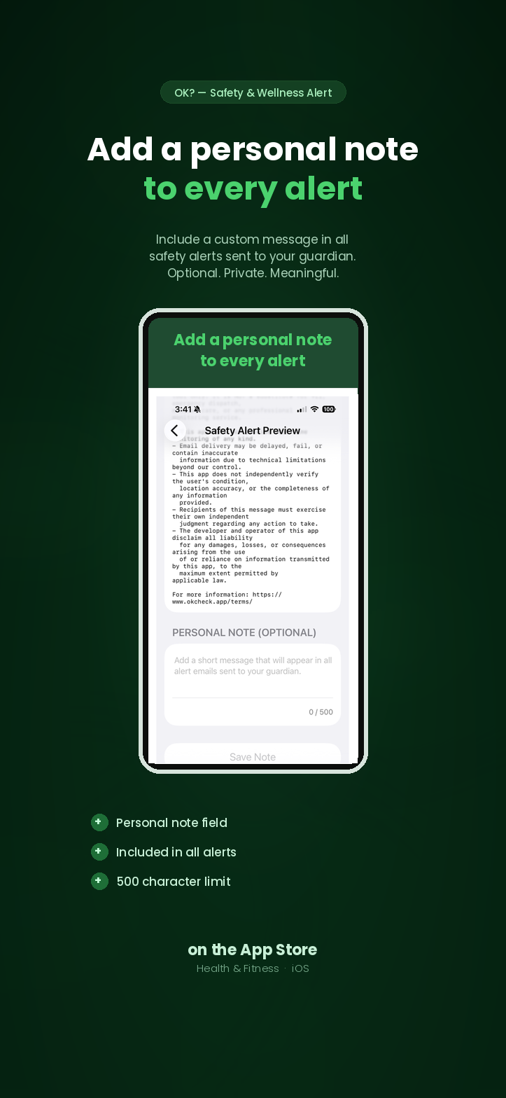 Add a personal note to every alert